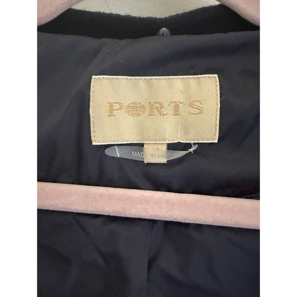 Ports Down Open Front Coat Wool Cashmere Shawl Collar Size Large Goose Down - Picture 6 of 7